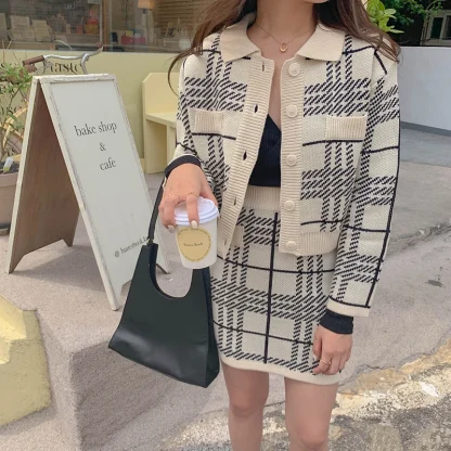 Chic Knit Sweater Skirt Suit - Image 3