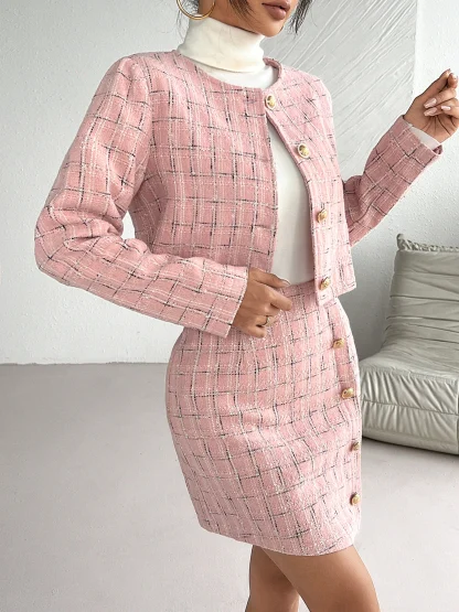 Two-Piece Tweed Skirt Suit - Image 4