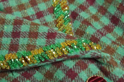 Plaid Print Coat Mermaid Skirt Suit - Image 4