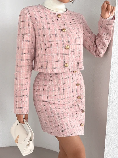 Two-Piece Tweed Skirt Suit - Image 6