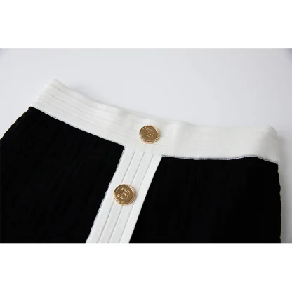 Trendy Knit Pattern Spring Skirt Suit - Image 3