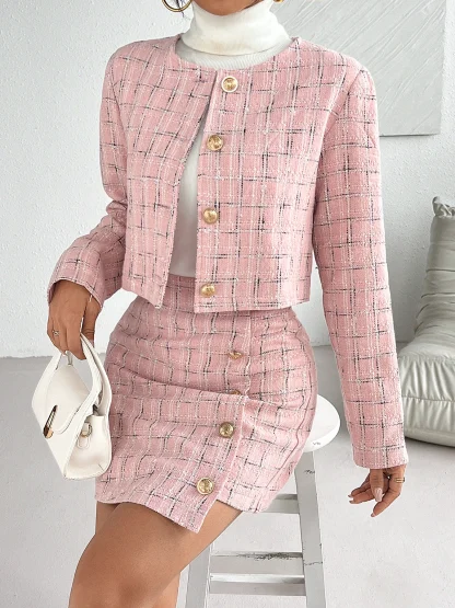Two-Piece Tweed Skirt Suit - Image 3
