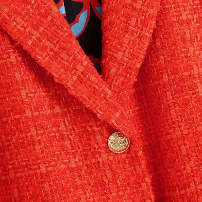 Tweed Blazer & Mini Skirt Suit Set - Image 4