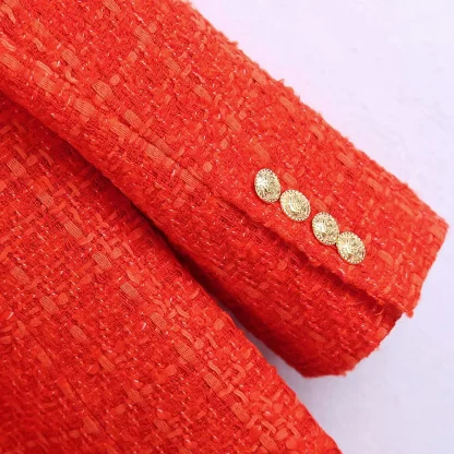 Tweed Blazer & Mini Skirt Suit Set - Image 5