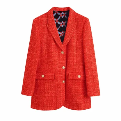 Tweed Blazer & Mini Skirt Suit Set - Image 3