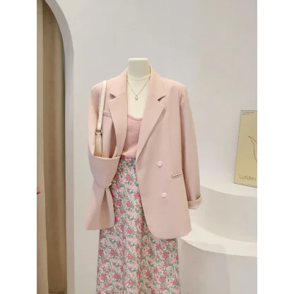 Vintage-Like Suit Jacket Skirt Set