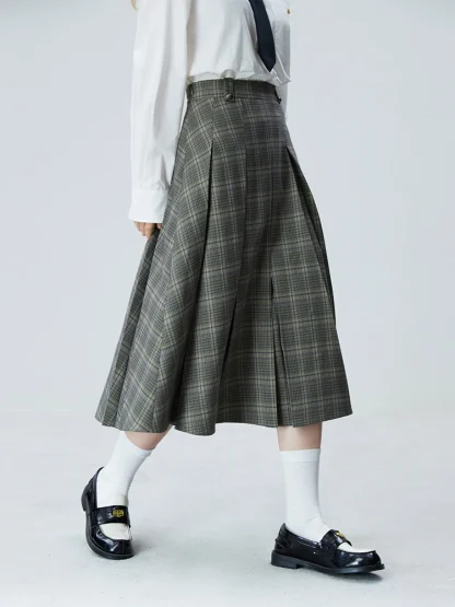 Notched Collar Pleated Skirt Set - Image 5