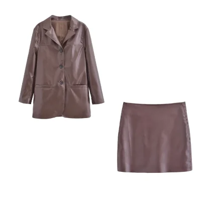 Spring Coat Mini Skirt Suit Set - Image 2