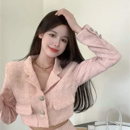 Short Blazer and Skirt Suit Set