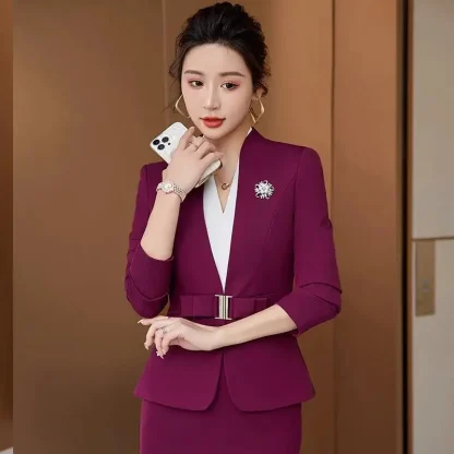 Elegant Business Skirt Suit Set - Image 3