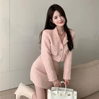 Short Blazer and Skirt Suit Set - Image 5