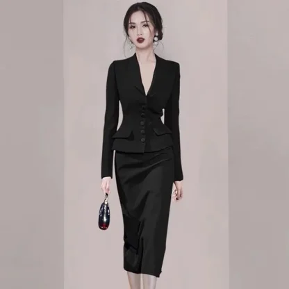 Elegant Blazer and Pencil Skirt Set