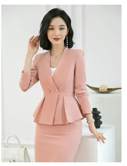 Cute Style Long Sleeve Skirt Suit Set