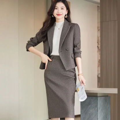 Formal Blazer and Skirt Suit Set - Image 2