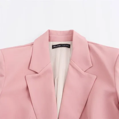 Single-Breasted Mini Skirt Suit Set - Image 6