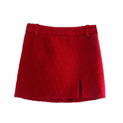 Elegant Red Mini Skirt Suit - Image 4