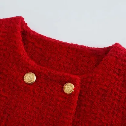 Elegant Red Mini Skirt Suit - Image 6