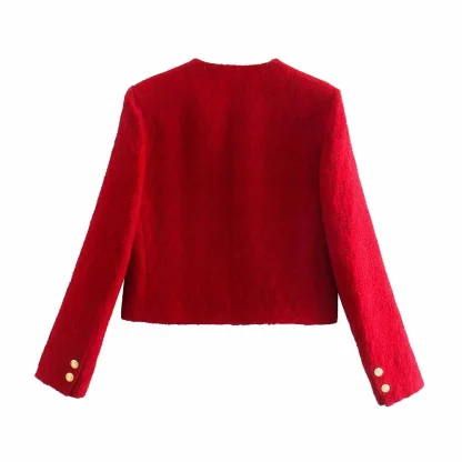 Elegant Red Mini Skirt Suit - Image 3