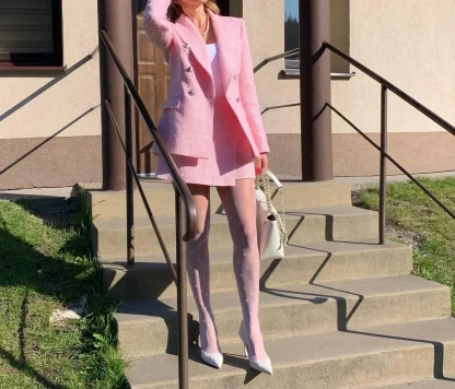 Elegance Tweed Skirt Suit