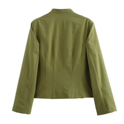 Round Neck Pleated Skirt Suit - Image 4