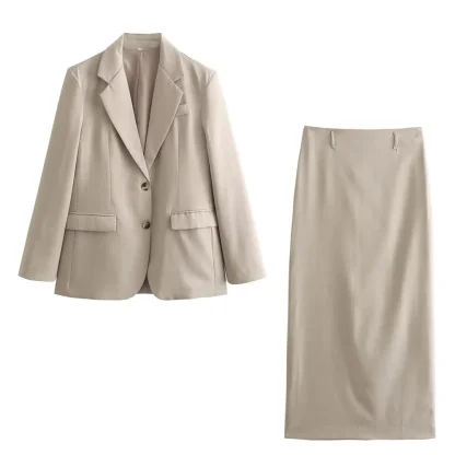 Effortless Straight Cut Skirt Suit