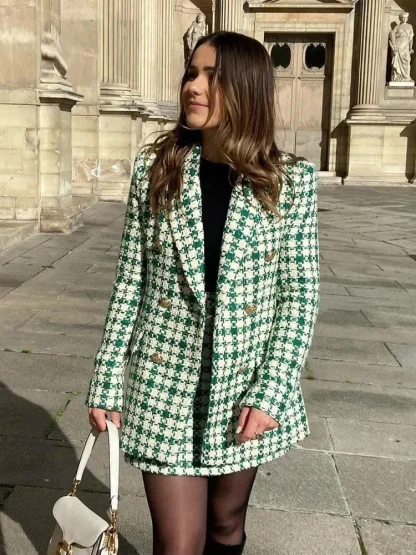 Plaid Perfection Skirt Suit - Image 2