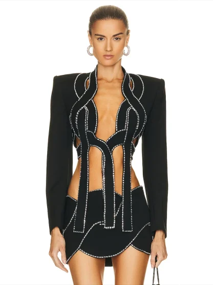 Chic Bandage Party Skirt Suit