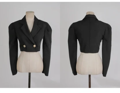 Cropped Top and Slit Skirt Suit - Image 6