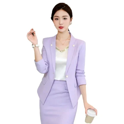 Vibrant Office Skirt Suit - Image 2
