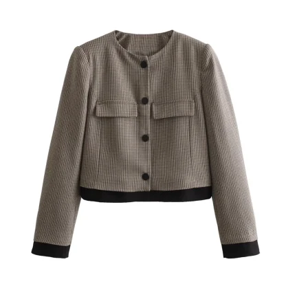 Chic Checkerboard Skirt Suit - Image 2
