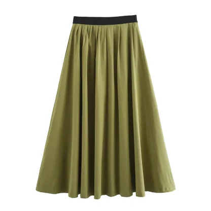 Round Neck Pleated Skirt Suit - Image 5