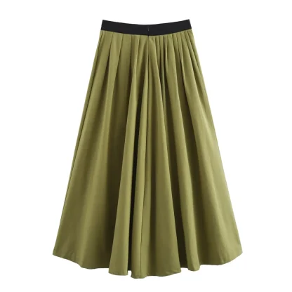 Round Neck Pleated Skirt Suit - Image 6