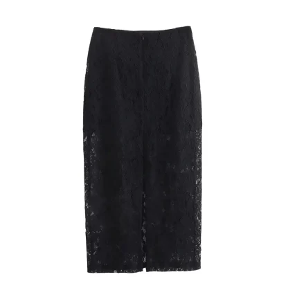 High Waist Lace Detail Skirt Suit - Image 5