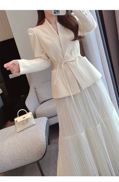 Lace-Up Maxi Skirt Suit - Image 4