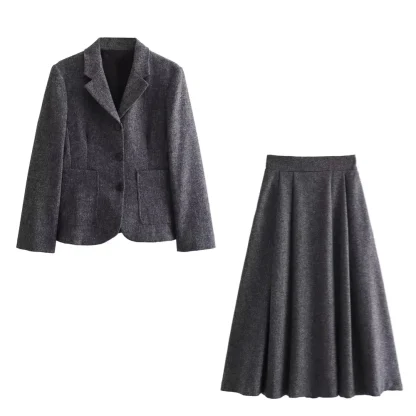 Winter Fashion Skirt Suit