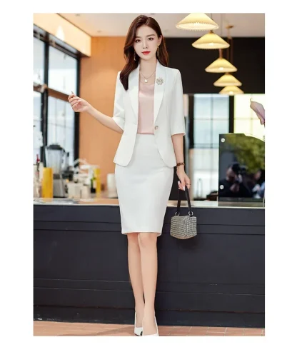 Chic Slim Fit Skirt Suit - Image 4