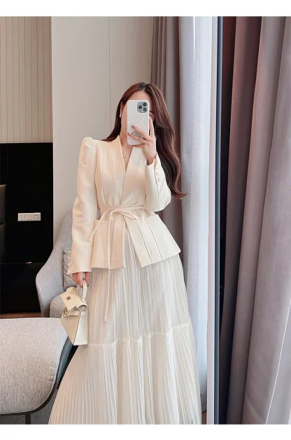 Lace-Up Maxi Skirt Suit - Image 2