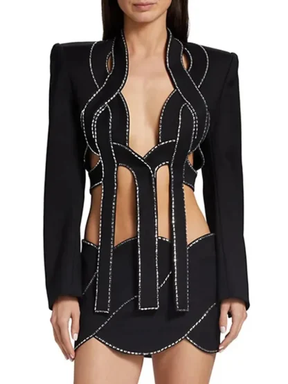 Chic Bandage Party Skirt Suit - Image 3