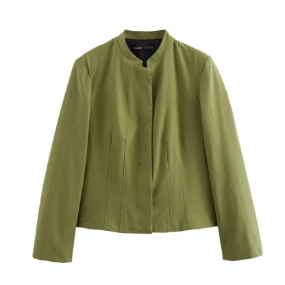 Round Neck Pleated Skirt Suit - Image 3