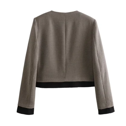 Chic Checkerboard Skirt Suit - Image 3
