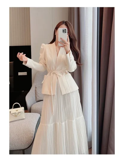 Lace-Up Maxi Skirt Suit
