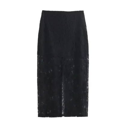 High Waist Lace Detail Skirt Suit - Image 4